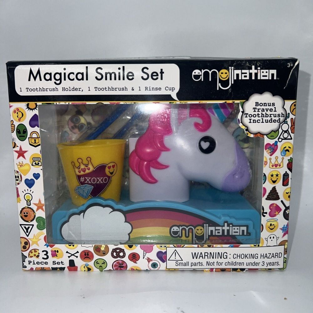 Unicorn Travel Toothbrush, Tooth Brush‎ Holder & Rinse Cup Magical Smile